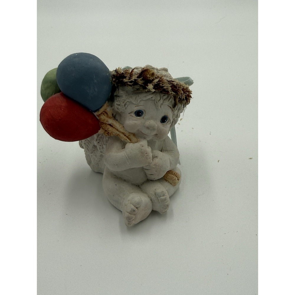 Dreamsicles Angel Figurine Balloons Plaster Signed 1991 "Join the Fun"